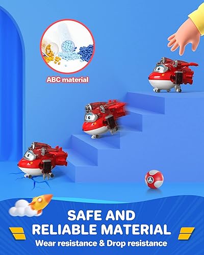 Super Wings Transforming Flugzeug Super Iron Donnie ca. 12,7 cm große mit Superbällen, Verwandelbares Spielzeug-Flugzeug und Roboterfigur für Kinder ab 3 Jahren Jungen Mädchen - Kaedas