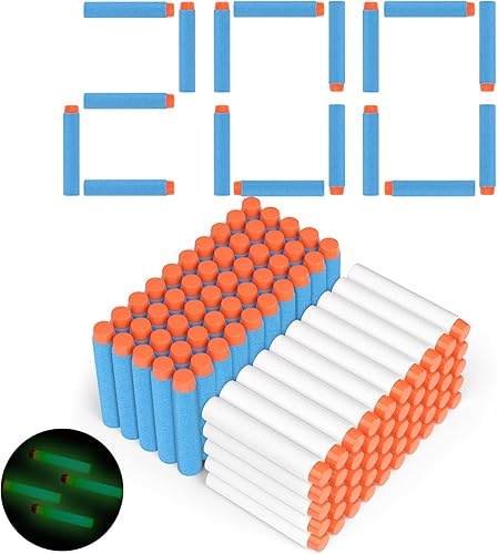 ZWOOS Darts Pfeile für Nerf 7,2 cm 200 StückRefill Darts Nachfüll Bullets Schaumstoff Darts s für Nerf N-Strike Elite Series Blasters Spielzeugpistole - Kaedas