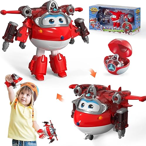 Super Wings Transforming Flugzeug Super Iron Donnie ca. 12,7 cm große mit Superbällen, Verwandelbares Spielzeug-Flugzeug und Roboterfigur für Kinder ab 3 Jahren Jungen Mädchen - Kaedas