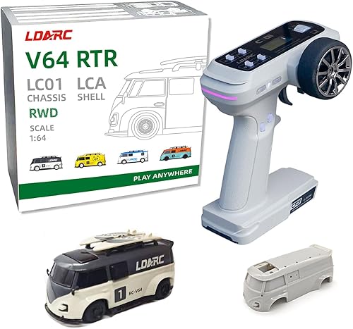 LDARC Mini RC Crawler 1:43 4WD All Terrain RC Rock Truck Ideal Für Raupenfahrzeug-Enthusiasten 2.4Ghz Maßstab Ferngesteuertes Auto Modell Kommt Mit DIY Weißer Karosserie (Wüstengelb) - Kaedas