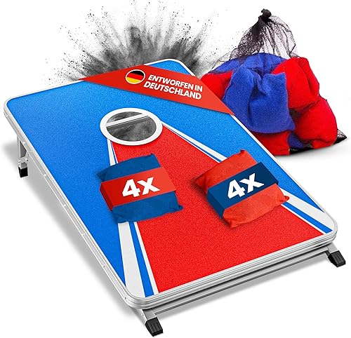 Blaustein Offizielles Cornhole Spiel Outdoor - 11-Teiliges Set nach Amerikanischer Tradition - Outdoor Spiele - Wurfspiele für Draußen - Gartenspiele - Kaedas