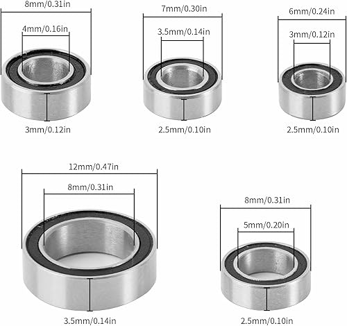 INJORA Stahllager Kit 22PCS Kugellager für TRX4M 1/18 RC Crawler Upgrade Teile,Silber - Kaedas