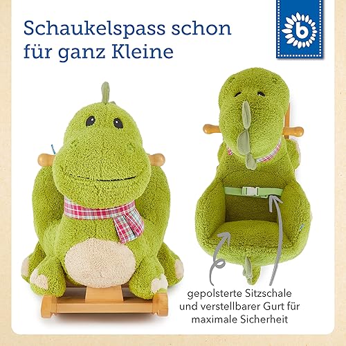 Bieco Plüsch Schaukeltier REH, 60 cm | Kinder Schaukelstuhl mit Sicherheitsgurt | Baby Schaukel | Kleinkind |Schaukelwippe ab 9 Monate | Schaukelpferd Holz - Kaedas