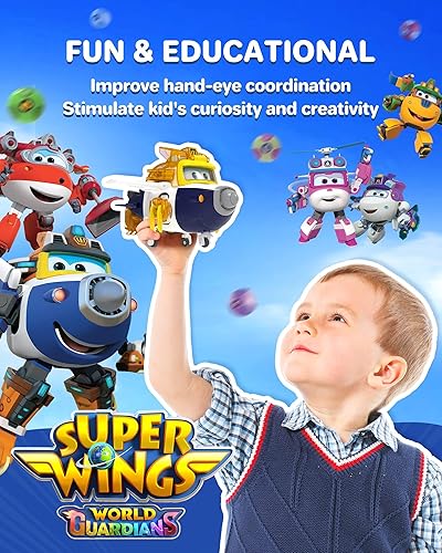 Super Wings Transforming Flugzeug Super Iron Donnie ca. 12,7 cm große mit Superbällen, Verwandelbares Spielzeug-Flugzeug und Roboterfigur für Kinder ab 3 Jahren Jungen Mädchen - Kaedas