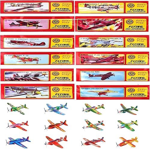 YINZZTRY Gleitflugzeuge Set, Styroporflieger Flugzeuge Modell, Gleitflugzeuge für Kinder, Gleiter Flieger Wurfgleiter, für Schultüte Mitgebsel Überraschung (24 Stück) - Kaedas