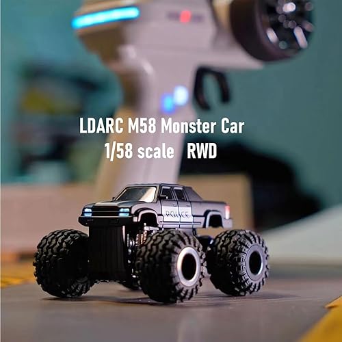 LDARC Mini RC Crawler 1:43 4WD All Terrain RC Rock Truck Ideal Für Raupenfahrzeug-Enthusiasten 2.4Ghz Maßstab Ferngesteuertes Auto Modell Kommt Mit DIY Weißer Karosserie (Wüstengelb) - Kaedas