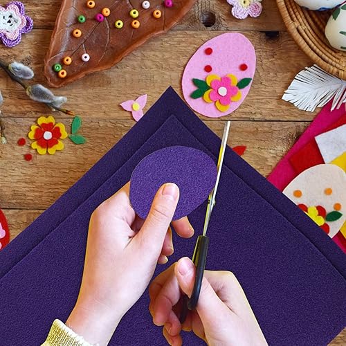 Jtnohx Filzstoff, Weiche Farbig Filz zum Basteln, 1,4mm dick Bastelfilz, 20x30cm Filzplatten für Heimwerker und Nähprojekte (Weiß) - Kaedas