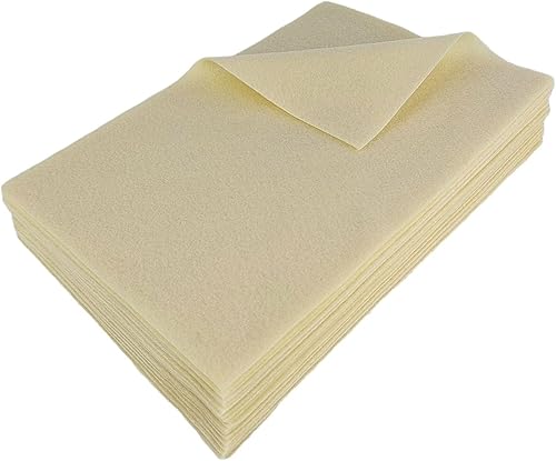 Jtnohx Filzstoff, Weiche Farbig Filz zum Basteln, 1,4mm dick Bastelfilz, 20x30cm Filzplatten für Heimwerker und Nähprojekte (Weiß) - Kaedas
