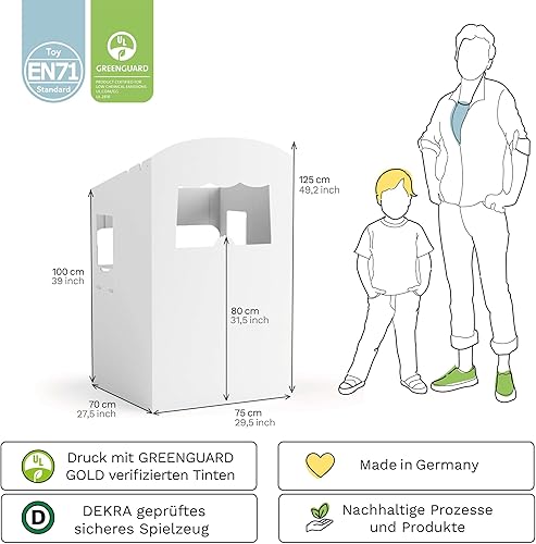 FOLDZILLA Puppentheater 0,75 x 0,70 x 1,25 m aus Pappe Theater Karton - Kasperletheater Märchen - Kaedas
