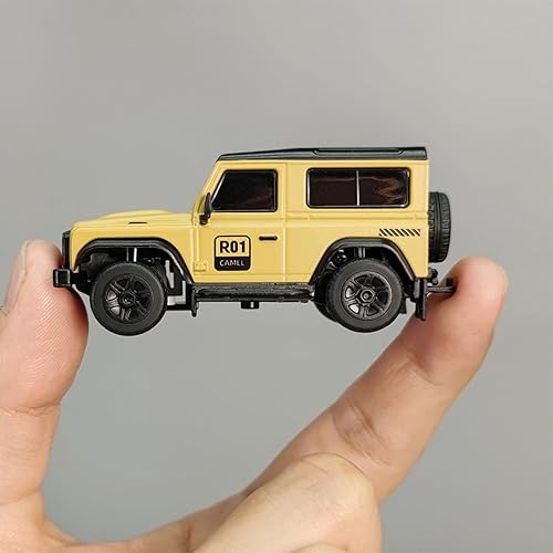 LDARC Mini RC Crawler 1:43 4WD All Terrain RC Rock Truck Ideal Für Raupenfahrzeug-Enthusiasten 2.4Ghz Maßstab Ferngesteuertes Auto Modell Kommt Mit DIY Weißer Karosserie (Wüstengelb) - Kaedas