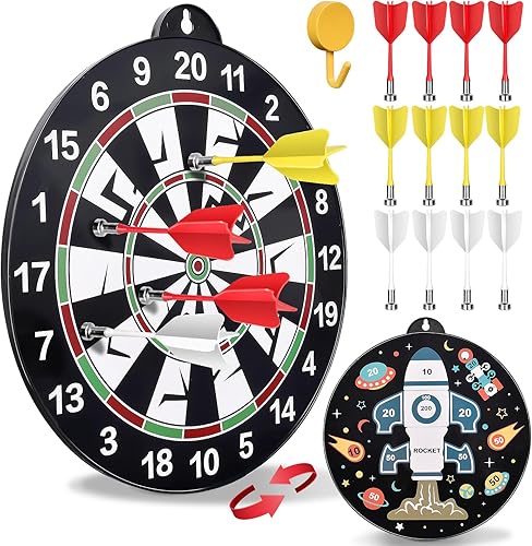 Flintronic Dartscheibe Magnetisch, Magnetisch Sichere Dartscheibe mit 14 Dartpfeilen, Dartscheibe Junge Spielzeug Geschenk für Drinnen und Draußen Party Spiel,für Kinder und Erwachsene - Kaedas