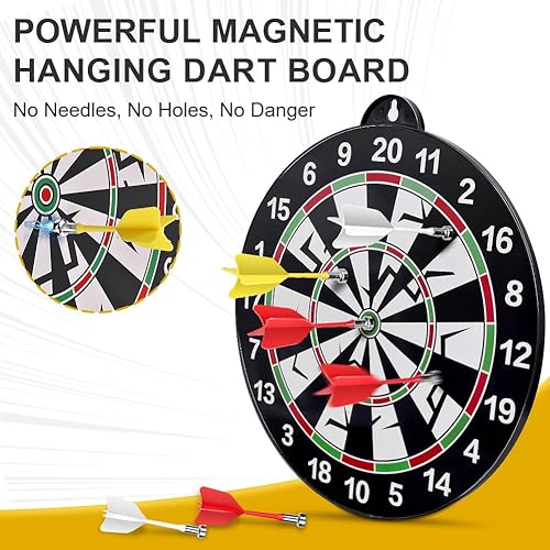 Flintronic Dartscheibe Magnetisch, Magnetisch Sichere Dartscheibe mit 14 Dartpfeilen, Dartscheibe Junge Spielzeug Geschenk für Drinnen und Draußen Party Spiel,für Kinder und Erwachsene - Kaedas