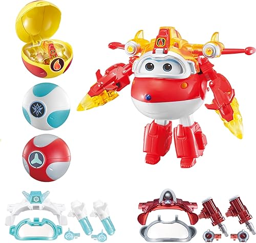 Super Wings Transforming Flugzeug Super Iron Donnie ca. 12,7 cm große mit Superbällen, Verwandelbares Spielzeug-Flugzeug und Roboterfigur für Kinder ab 3 Jahren Jungen Mädchen - Kaedas