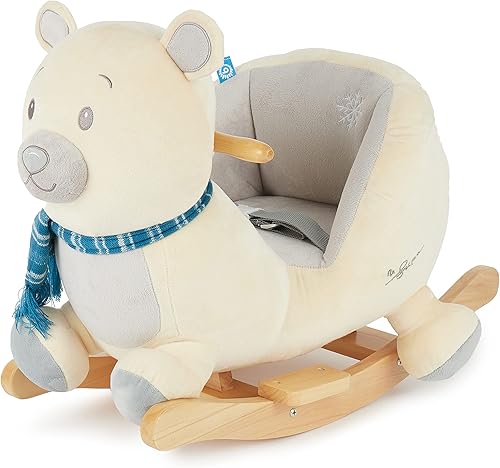 Bieco Plüsch Schaukeltier REH, 60 cm | Kinder Schaukelstuhl mit Sicherheitsgurt | Baby Schaukel | Kleinkind |Schaukelwippe ab 9 Monate | Schaukelpferd Holz - Kaedas