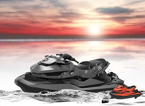 HIMOTO HSP RC ferngesteuertes Jet-Ski, Renn-Boot, Speedboot für Einsteiger und Fortgeschrittene, inklusive 2.4GHz Fernsteuerung, Akku und Ladekabel, Komplett-Set - Kaedas