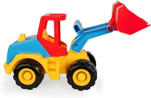 Wader 35317 - Tech Truck LKW mit Kran, beweglichem Haken, drehbarem Aufsatz und stabilen Stahlachsen, ca. 26 x 11,5 x 32 cm groß, ab 12 Monaten, ideal als Geschenk für kreatives Spielen - Kaedas