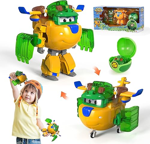 Super Wings Transforming Flugzeug Super Iron Donnie ca. 12,7 cm große mit Superbällen, Verwandelbares Spielzeug-Flugzeug und Roboterfigur für Kinder ab 3 Jahren Jungen Mädchen - Kaedas