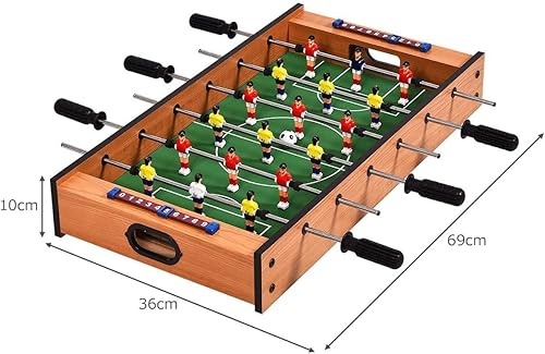 FCOUMY Multi Spieltisch, 2 in 1 Spieltisch Kombi Mini Kickertisch Fußballspiel-Tisch mit Gleit Hockey, Holz Tischkicker für Familie, Eltern-Kind Interaktiv, für Kinder - Kaedas