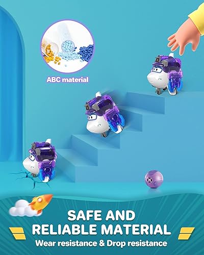 Super Wings Transforming Flugzeug Super Iron Donnie ca. 12,7 cm große mit Superbällen, Verwandelbares Spielzeug-Flugzeug und Roboterfigur für Kinder ab 3 Jahren Jungen Mädchen - Kaedas