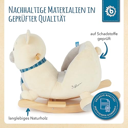 Bieco Plüsch Schaukeltier REH, 60 cm | Kinder Schaukelstuhl mit Sicherheitsgurt | Baby Schaukel | Kleinkind |Schaukelwippe ab 9 Monate | Schaukelpferd Holz - Kaedas