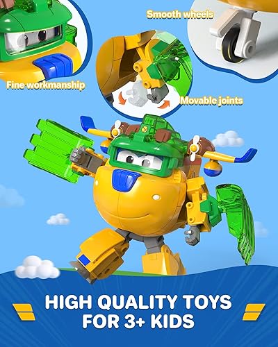 Super Wings Transforming Flugzeug Super Iron Donnie ca. 12,7 cm große mit Superbällen, Verwandelbares Spielzeug-Flugzeug und Roboterfigur für Kinder ab 3 Jahren Jungen Mädchen - Kaedas