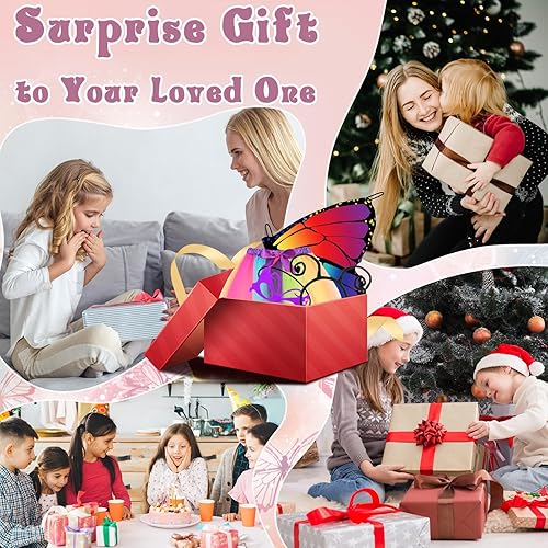 Kinwers Schmetterling Kostüm Kinder,4 Stück Kostüm Schmetterling Kinder Mädchen Schmetterlingsflügel mit Maske Haarreif Gazerock,Halloween Kostüm Karneval Fasching Cosplay - Kaedas