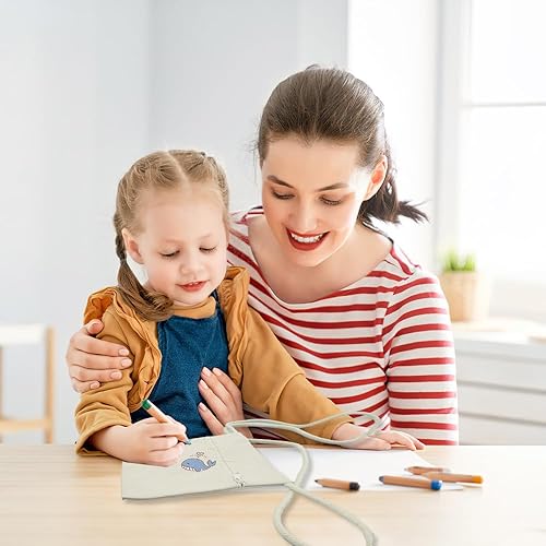 hocadon Taschen zum Bemalen für Kinder Stoffbeutel zum Bemalen mit 8 Beutel+12 Aquarellstifte+7 Zeichenvorlagen, Stoffbeutel DIY für Kinder zum Bemalen, Brustbeutel für Schule, Party, Geschenk - Kaedas