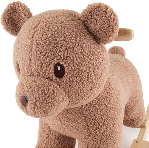 Bieco Plüsch Schaukeltier REH, 60 cm | Kinder Schaukelstuhl mit Sicherheitsgurt | Baby Schaukel | Kleinkind |Schaukelwippe ab 9 Monate | Schaukelpferd Holz - Kaedas