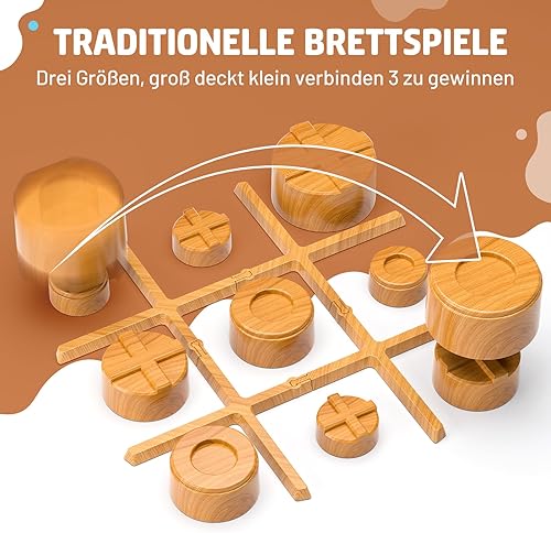 Hot Bee 4-in-1 Elektronisches Tic Tac Toe Spiel für Kinder ab 8 Jahren, Big Eat Small Game, 4 Spielmodi, Elektrisches Tic Tac Toe für Zuhause, Reisen und Partys, Geschenk für Junge 8 9 10 11 12 Jahre - Kaedas