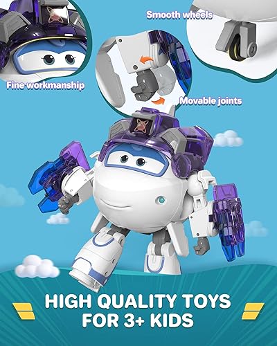 Super Wings Transforming Flugzeug Super Iron Donnie ca. 12,7 cm große mit Superbällen, Verwandelbares Spielzeug-Flugzeug und Roboterfigur für Kinder ab 3 Jahren Jungen Mädchen - Kaedas