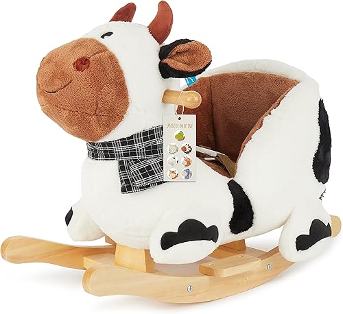 Bieco Plüsch Schaukeltier REH, 60 cm | Kinder Schaukelstuhl mit Sicherheitsgurt | Baby Schaukel | Kleinkind |Schaukelwippe ab 9 Monate | Schaukelpferd Holz - Kaedas