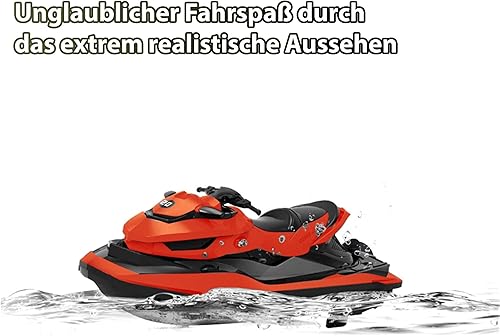 HIMOTO HSP RC ferngesteuertes Jet-Ski, Renn-Boot, Speedboot für Einsteiger und Fortgeschrittene, inklusive 2.4GHz Fernsteuerung, Akku und Ladekabel, Komplett-Set - Kaedas