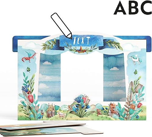 FOLDZILLA Puppentheater 0,75 x 0,70 x 1,25 m aus Pappe Theater Karton - Kasperletheater Märchen - Kaedas