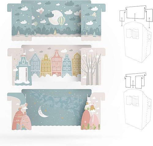 FOLDZILLA Puppentheater 0,75 x 0,70 x 1,25 m aus Pappe Theater Karton - Kasperletheater Märchen - Kaedas