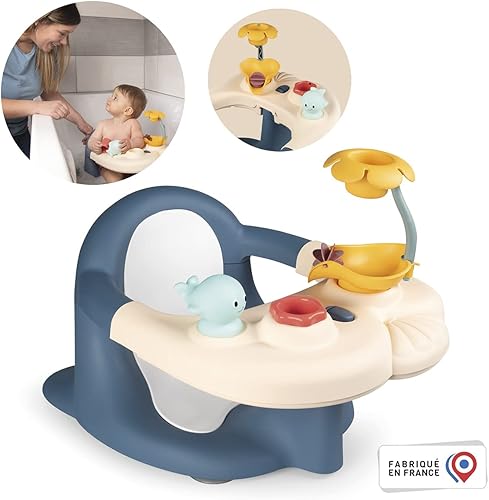 Smoby Toys - Little Smoby Baby-Badesitz ab 6 Monate - Badewannensitz mit Spieltisch inkl. Badewannenspielzeug - Sitzhilfe für Babys & Kleinkinder mit Saugnäpfen - Kaedas