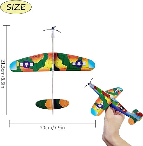 YINZZTRY Gleitflugzeuge Set, Styroporflieger Flugzeuge Modell, Gleitflugzeuge für Kinder, Gleiter Flieger Wurfgleiter, für Schultüte Mitgebsel Überraschung (24 Stück) - Kaedas