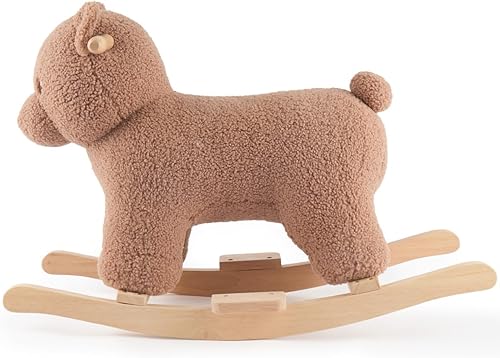 Bieco Plüsch Schaukeltier REH, 60 cm | Kinder Schaukelstuhl mit Sicherheitsgurt | Baby Schaukel | Kleinkind |Schaukelwippe ab 9 Monate | Schaukelpferd Holz - Kaedas