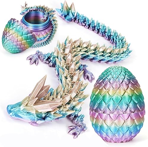 Merrwon Ostern Überraschungs Drachenei Figuren, 3D Gedruckter Beweglicher Drachen Spielzeug Ostern Geschenke Kinder, Schreibtischspielzeug Drachen Ornament für Autos, Büros, Häuser - Kaedas