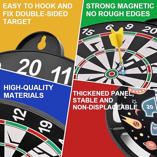 Flintronic Dartscheibe Magnetisch, Magnetisch Sichere Dartscheibe mit 14 Dartpfeilen, Dartscheibe Junge Spielzeug Geschenk für Drinnen und Draußen Party Spiel,für Kinder und Erwachsene - Kaedas
