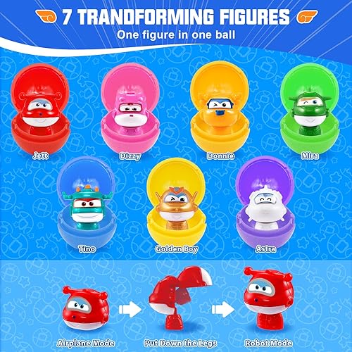 Super Wings Transforming Flugzeug Super Iron Donnie ca. 12,7 cm große mit Superbällen, Verwandelbares Spielzeug-Flugzeug und Roboterfigur für Kinder ab 3 Jahren Jungen Mädchen - Kaedas