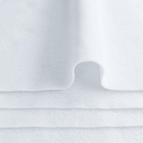 Jtnohx Filzstoff, Weiche Farbig Filz zum Basteln, 1,4mm dick Bastelfilz, 20x30cm Filzplatten für Heimwerker und Nähprojekte (Weiß) - Kaedas