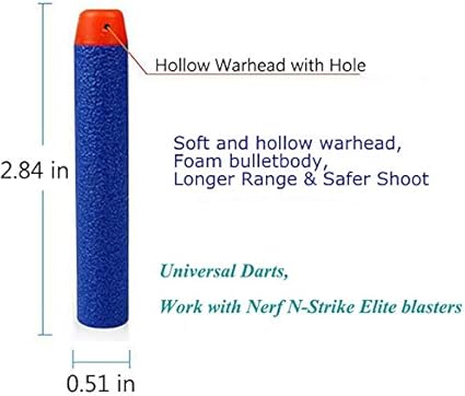 ZWOOS Darts Pfeile für Nerf 7,2 cm 200 StückRefill Darts Nachfüll Bullets Schaumstoff Darts s für Nerf N-Strike Elite Series Blasters Spielzeugpistole - Kaedas