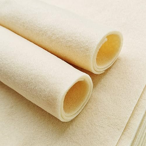 Jtnohx Filzstoff, Weiche Farbig Filz zum Basteln, 1,4mm dick Bastelfilz, 20x30cm Filzplatten für Heimwerker und Nähprojekte (Weiß) - Kaedas
