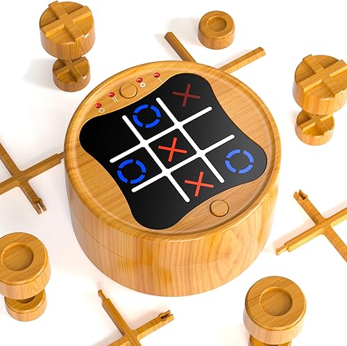 Hot Bee 4-in-1 Elektronisches Tic Tac Toe Spiel für Kinder ab 8 Jahren, Big Eat Small Game, 4 Spielmodi, Elektrisches Tic Tac Toe für Zuhause, Reisen und Partys, Geschenk für Junge 8 9 10 11 12 Jahre - Kaedas
