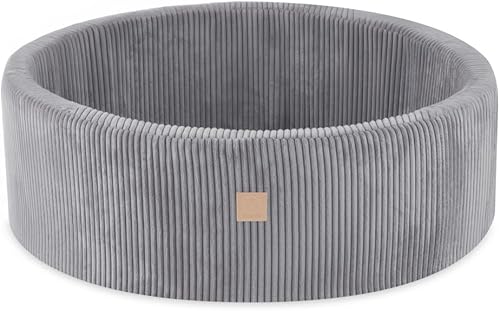 MISIOO Bällebad mit Schaumstoff-Füllung - 90x30cm - 200 Bälle für Bällebad - Hochwertige Bällebad Bälle für Kinder - Weiches und Sicheres Spielzeug - Waschbar - Kaedas