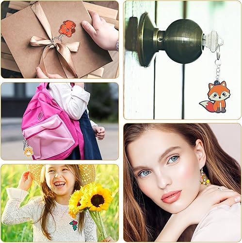 148 Stück Schrumpffolien Set,Schrumpffolie Set Schlüsselanhänger 15 Blätter 20 x14.5 cm Schrumpffolie Zum Basteln, Locher,Ohrhaken,Schlüsselanhänger,Verschluss, für Kinder Kreativer DIY-Bastelarbeiten - Kaedas