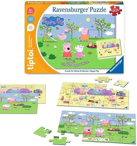 Ravensburger tiptoi Puzzle 00163 Puzzle für kleine Entdecker: Peppa Pig, Kinderpuzzle für Kinder ab 4 Jahren, für 1 Spieler - Kaedas