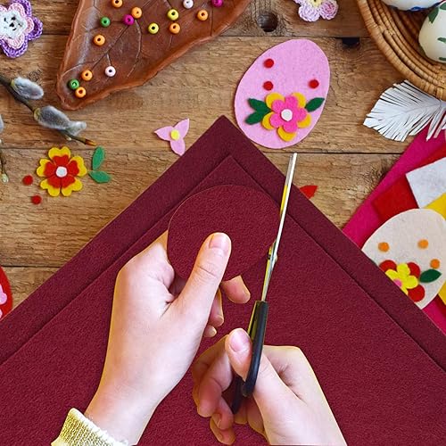 Jtnohx Filzstoff, Weiche Farbig Filz zum Basteln, 1,4mm dick Bastelfilz, 20x30cm Filzplatten für Heimwerker und Nähprojekte (Weiß) - Kaedas