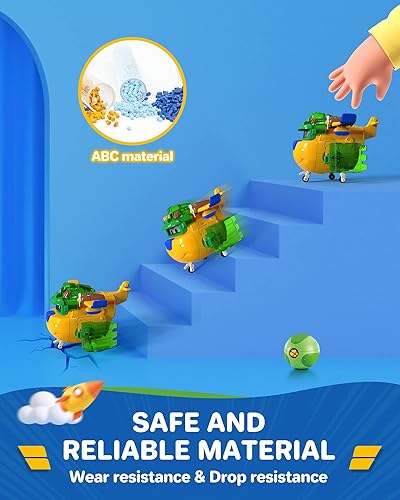 Super Wings Transforming Flugzeug Super Iron Donnie ca. 12,7 cm große mit Superbällen, Verwandelbares Spielzeug-Flugzeug und Roboterfigur für Kinder ab 3 Jahren Jungen Mädchen - Kaedas