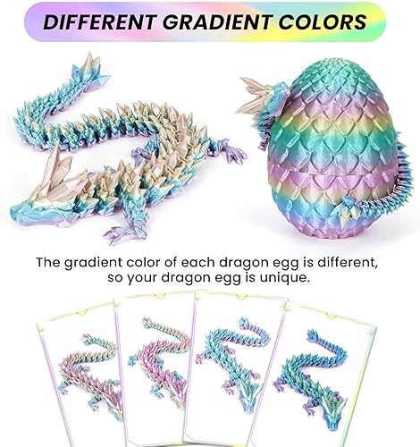 Merrwon Ostern Überraschungs Drachenei Figuren, 3D Gedruckter Beweglicher Drachen Spielzeug Ostern Geschenke Kinder, Schreibtischspielzeug Drachen Ornament für Autos, Büros, Häuser - Kaedas